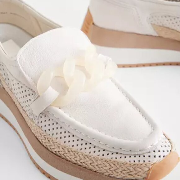 NEW DOLCE VITA Leather Jadah Slip On Sneakers Ivory for women 254 3T7 - Picture 1 of 14